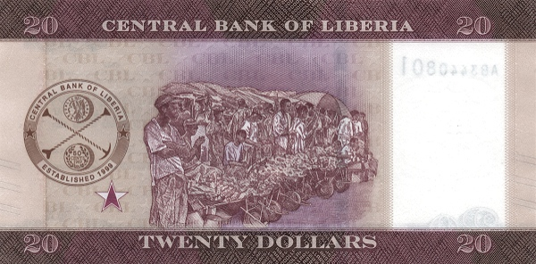 PN39a Liberia - 20 Dollars (2022)